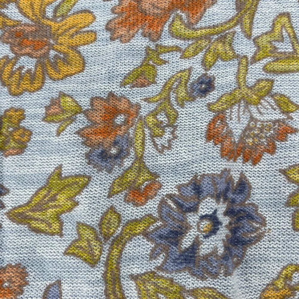 J.H. Collectibles Floral Knit Long Sleeve Sweater XL Cotton/Polyester Blend Ligh